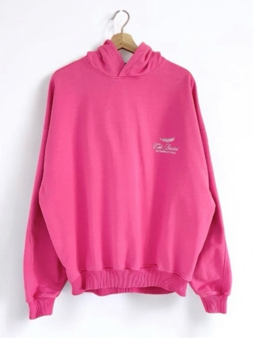 Cole Buxton Pink Pullover Hoodie with Subtle Chest Logo